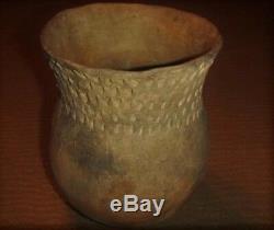 Ancient Native American Indian Pottery Texas Caddo Fingernail Punctate Jar