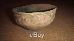 Ancient Native American Indian Pottery Texas Caddo Ripley Engraved Sun Bowl