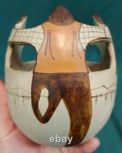 Angea Signed Southwest Native American Pottery Tohono O'odham Frendship Vase