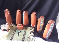 Ann Graffy Native American Pottery Sculpted Nativity 1993 4.5 Figures