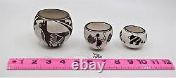 Anne, Mary, Emma, Lewis Native American Pottery Miniature Pots Vessels Acoma NM
