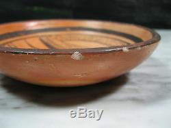 Antique 1900-1930 Hopi Pueblo Native American Polychrome Pit Fired Pottery Bowl