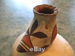 Antique 1920 Native American art pottery moccasin miniature Hopi-Isleta pueblo