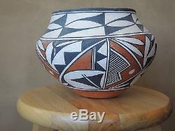 Antique Acoma Large Native American Polychrome Pottery Jar