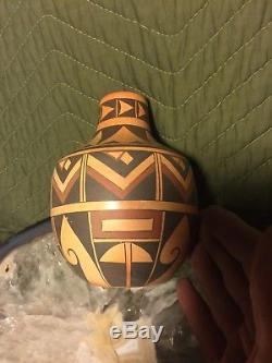 Antique And Vintage Native American Indian Signed Matt K. Walpi Pottery Vase Pot