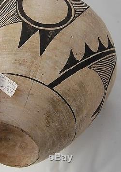 Antique Native American Acoma Pottery Polychrome Jar Pot Vase Olla Southwest