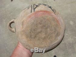Antique Native American Cochiti Pueblo pottery canteen hand made clay early 20th