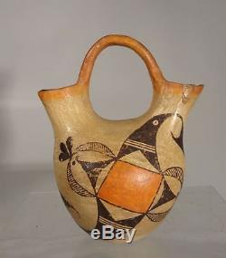 Antique Native American Indian Acoma Pottery Bird Vessel New Mexico Southwest