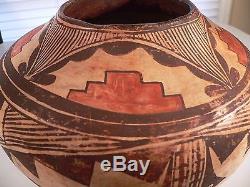 Antique Native American Polychrome Pottery Jar