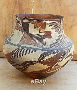 Antique Native American Pot 10 1/2 D 8 3/4 T Acoma Old Indian Pottery