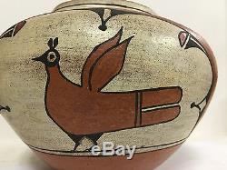 Antique Old Native American Indian Zia Pueblo Pottery Olla Bird Pot Reyes Pino