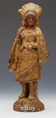Antique Pottery Native American Figure 19th C