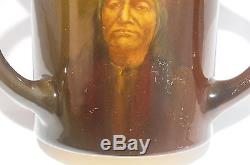 Antique Rookwood Loving Cup Mug Indian Native American Portrait O. Geneva Reed