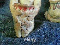 Antique Tesuque Pueblo Indian Rain God Pottery Figurine A