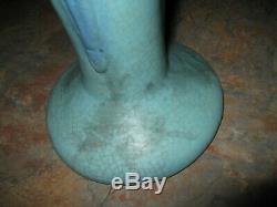 Antique VAN BRIGGLE Pottery Vase Three Face NATIVE AMERICAN Indian 11 3/4