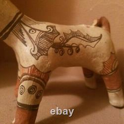 Antique Zia Pueblo Pottery Donkey Native American Indian