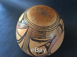 Antique large Hopi Indian Pottery Bowl Vase c1930, s 7 1/2 tall by 8 1/4