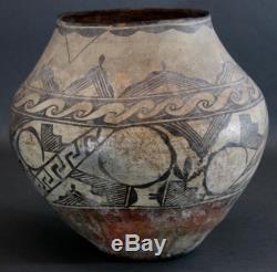 Antique mid-19thC Western Native American Zia Pueblo Indian Historic Pottery Pot