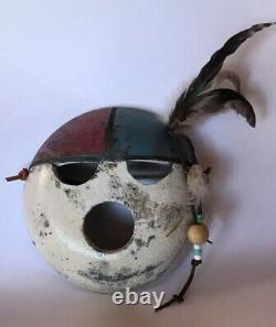 Art Pottery Southwest Native American Kachina Mask Sculpture Raku Signed