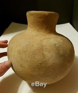 Authentic Ancient Native American Caddo Indian Pottery Brushed Olla Jar