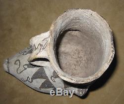 Authentic Antique Anasazi Duck Effigy Pot, Native American Pottery withHandle-5x6