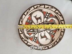 BEAUTIFUL DANELLE WESTIKA Zuni Pueblo Pottery Plate/Bowl 7 wide x 1 1/2 deep