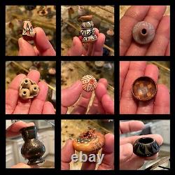 BEST Lot Vintage Native American Pueblo Pottery & Miniatures + Glass Curio Case