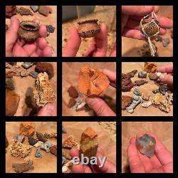 BEST Lot Vintage Native American Pueblo Pottery & Miniatures + Glass Curio Case