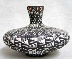 Beautiful Acoma Indian Handpainted Pottery River Vase by Erin Juanico