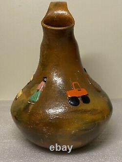 Beautiful Rita Manygoats Navajo Native American Pottery Wedding Vase Folk Art