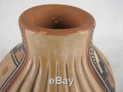 Bertha Gachupin SIGNED Jemez Pueblo Native American Indian Corn Pottery Vase yqz