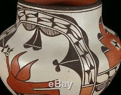 Big Vintage Zia Pueblo Native American Indian Pottery Olla Jar Vase 10 3/8 Tall