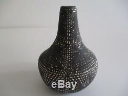 Black Pottery Antonio Acoma Native American Vintage Painting Gem Ornate Vase