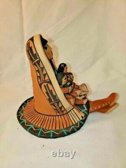 Carol Lucero Gachupin Pottery Storyteller Jemez Pueblo Native American 4.5'' Vtg