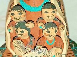 Carol Lucero Gachupin Pottery Storyteller Jemez Pueblo Native American 4.5'' Vtg