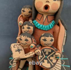 Carol Lucero Gachupin Pottery Storyteller Jemez Pueblo Native American 5'' Vtg