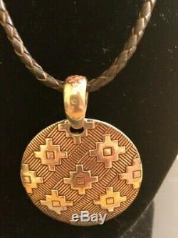 Carolyn Pollack Jody Naranjo Pottery Design Sterling & Brass Pendant Necklace