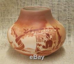 Cedar Mesa Native American Made Navajo Pottery Navajo Lifestyle Large Corn Bowl