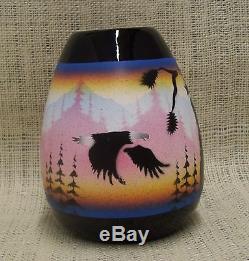 Cedar Mesa Native American Made Pottery Black Sacred Messenger Westwater Pot
