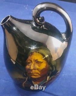 Cheif Seattle J. B. Owens Utopian 7 Native American Indian Jug Vase MS1