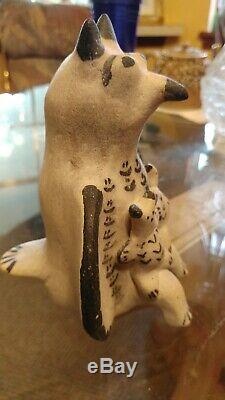 Cochiti Native Maria Laweka Animal Figurine Owl 6x5 Fine Pottery