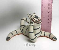 Cochiti Pueblo Native American Cheshire cat by Martha Arquero Figurine striped