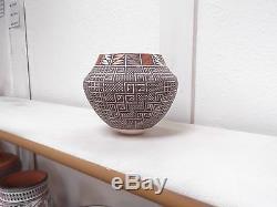 Coiled Acoma Pottery Native American Indian Pueblo Basket Pot Frederica Antonio