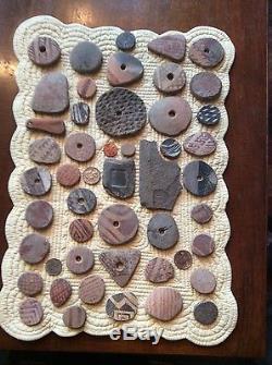 Collection of a Hohokam small pallet, knife & pottery disks