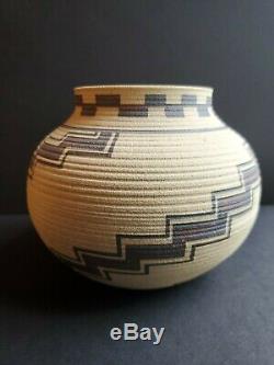 David Salk 1994 Clay Pottery Basket Signed Native American Replica