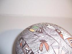 E. Concho Acoma Pueblo Native American Indian Pottery Seed Pot with Lizard Insects