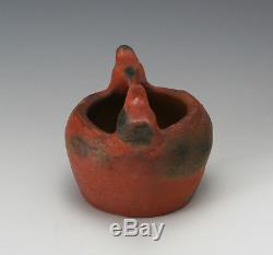 Early 1900's Catawba Indian Double Bird Effigy Bowl Harris Native American SC