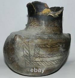 Early Ancestral Pueblo Indian Pottery Jar Pot Vase 3 sided 6.5 Artifact As Is