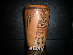 Early Hopi Native American Southwest Art Pottery Polychrome Vase-8 1/4in