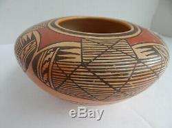 Elva Nampeyo Hopi Indian Pottery Bowl Traditional Style 1974-6 3/4'' By 3 3/4'